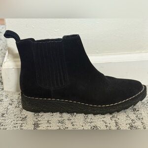 Clarks Black Ankle Booties with Suede Finish